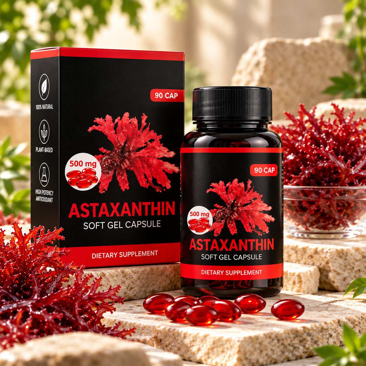Natural Astaxanthin Red Algae Softgel